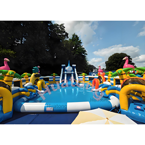 حديقة مائية تجارية قابلة للنفخ من هواتونغ، معدات حديقة مائية بتصميم المحيط، زحليقة مائية للأطفال والكبار مع حوض للإيجار - Product Image 5