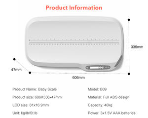 Tragbare 40kg Max 20g Genauigkeit plattform ABS Elektronisches Wiegen Baby Gewichts messung Digital waage für Neugeborene - Product Image 3