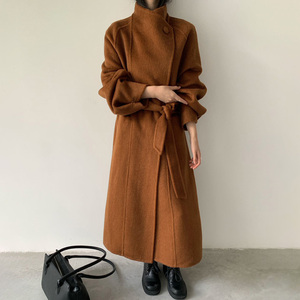 Nuovo Cappotto Lungo <span class=keywords><strong>in</strong></span> <span class=keywords><strong>Lana</strong></span> a Doppia Faccia per Donna, Design Casual con Cintura, Soprabito Autunno-Inverno Caldo per Ufficio - Product Image 2