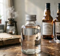 Bouteille de vin en verre ronde miniature de 100 ml avec couvercles et étiquettes pour une utilisation multi-scènes, conteneur de boisson durable, élégant et réutilisable