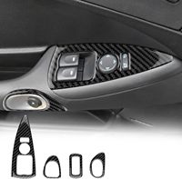 Autocollants décoratifs de garniture de cadre de voiture de panneau de bouton de commutateur de lève-vitre de porte intérieure de luxe pour Chevrolet Corvette (C6)