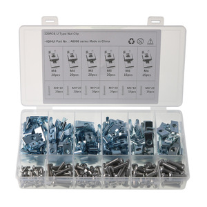 IQIHUI U Type Nut <b>Clip</b> Set M4 M5 M6 Zinc Plated For <b>Car</b> Repair 220Pcs Assorted Size Boxed - Product Image 1
