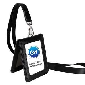 Porte-<span class=keywords><strong>Badge</strong></span> plié en cuir véritable, <span class=keywords><strong>pochette</strong></span> <span class=keywords><strong>de</strong></span> portefeuille d'identité à 2 poches avec lanière en Polyester, sangle <span class=keywords><strong>de</strong></span> <span class=keywords><strong>cou</strong></span>, meilleure vente - Product Image 2