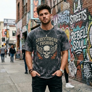 T-shirts Oversize Vintage 2026 Effet Délavé à l'Acide, Impression Graphique Personnalisée, Streetwear Y2K pour Hommes, Coton Lourd 100% Effet Vieilli, T-shirt à Prix Bas - Product Image 1