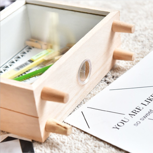 Hucha de madera creativa, caja de monedas, lindo contenedor de almacenamiento de fondos de viaje de escritorio con patrón de cajero automático y estilo de números - Product Image 3