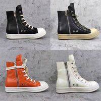 Chaussures montantes décontractées pour hommes et femmes en cuir véritable à lacets avec fermeture éclair et motif étoile à cinq branches, noires, pour l'été et l'automne