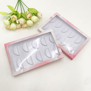 在庫あり 5ペア用まつげパッケージ ピンクマーブルまつげボックス 5D 3D 25MM 20MM 30MM ミンクまつげ用 ホワイトトレイ付き カスタムロゴ対応 - Product Image 5