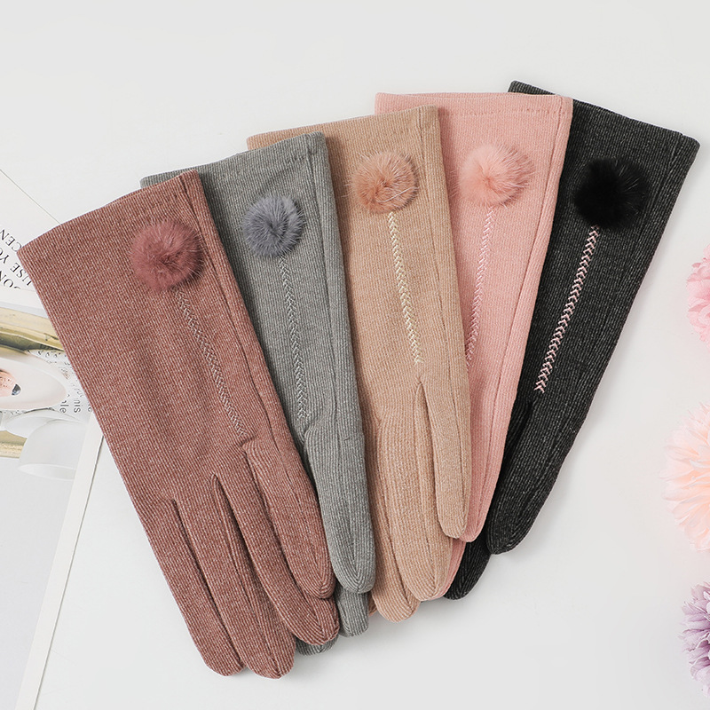Женские теплые перчатки, перчатки для сенсорного экрана, женские зимние перчатки с закрытыми пальцами