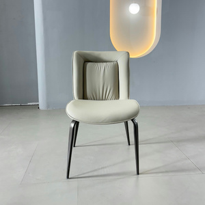 Chaise de salle à manger LU Modern Tech en cuir avec base en acier au carbone de haute qualité amovible pour la maison, le bureau ou l'hôtel - Product Image 5