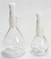 Pycomètre en verre borosilicaté de qualité laboratoire, résistant aux hautes températures, disponible en différentes tailles OEM, transparent