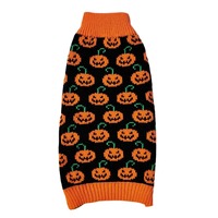 Tenue d'Halloween pour animaux de compagnie, motif citrouille, écologique, lavable, décorative, pour l'automne-hiver, avec visage souriant de dessin animé