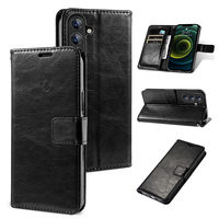 Casing HP Kulit PU Model Buku Lipat dengan Slot Kartu Klasik untuk Samsung S26 Ultra S25 S24 S23 A57 A07 A37 A17 A26, Dilengkapi Penyangga