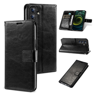 Étui portefeuille classique en cuir PU avec fentes pour cartes pour <span class=keywords><strong>Samsung</strong></span> S26 Ultra S25 S24 S23 A57 A07 A37 A17 A26 - Product Image 1