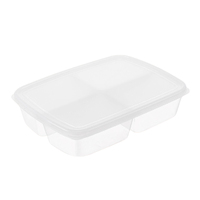 Boîte de rangement alimentaire à 4 compartiments en PP avec couvercle pour réfrigérateur et congélateur, idéale pour la viande, les légumes, les fruits et la préparation des repas