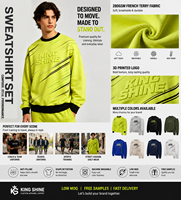 Ensemble de survêtement pour homme haut de gamme, sweat-shirt à col rond, pantalon de jogging décontracté, uniformes de sublimation pour jeunes et écoliers, tenue d'entraînement, sweat à capuche, pull