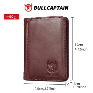 BULLCAPTAIN New Vintage Genuine Leather Men <b>Wallet</b> Cowhide RFID Short Billfold Coins Purse Business Bank ID Credit Card <b>Holder</b> - Product Image 6