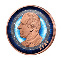 Monnaie commémorative en cuivre fin .999 de 1 oz, feuille d'érable colorée, pièce en cuivre rouge massif de 1 oz – Vente chaude