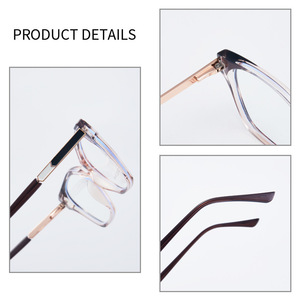Monture de lunettes carrée Tr87235, monture intégrale Tr90, protection anti-lumière bleue, unisexe, verres en acétate - Product Image 2