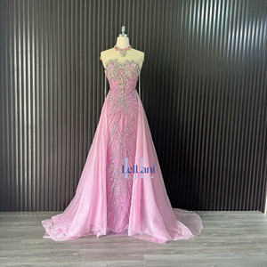 Vestido de Mujer sin Mangas, Tipo Tubo, en Tela de Seda con Adornos de Pedrería de Alta Gama, Elegante para Fiestas y Eventos Nocturnos - Product Image 1