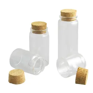 Garrafas de vidro borosilicate 50ml, 80ml, 100ml, 150ml, armazenamento para doces de mel, mel, com tampa de rolha