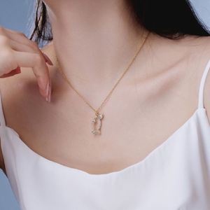Dylam Dainty Selected S925 Silver Rhodium 18K Gold Plated Link <b>Chain</b> Triangle 5A Zirconia Hollow Fish Pendant Jewelry Necklaces - Product Image 2