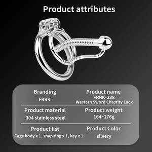 Baru FRRK kandang kesucian pria dengan Removable uretra Dilator, Chastity Cage Chastity sabuk Invisible keselamatan cincin mainan seks untuk pria - Product Image 3