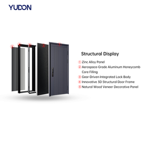 Prix usine Porte <span class=keywords><strong>de</strong></span> sécurité moderne en alliage <span class=keywords><strong>de</strong></span> <span class=keywords><strong>zinc</strong></span> en acier pour usage extérieur Maisons Villas Halls Prévention des incendies Couleur/taille personnalisée - Product Image 2