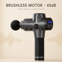 Pistolet de massage fascia 30 niveaux de vitesse, contrôle tactile LCD, moteur sans balais, 6 têtes, 45 dB silencieux, rechargeable, portable