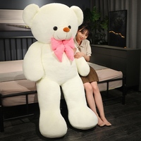 Vente en Gros Ourson en Peluche Géant Bleu Positif et Mignon de 80-180cm, Ours en Peluche Rose Doux, Idéal Cadeau Saint-Valentin