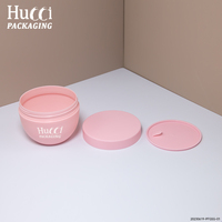 Pots cosmétiques en plastique rose personnalisés de 8 oz (250 g) pour emballages de beurre corporel et de crème pour le visage avec couvercles en plastique