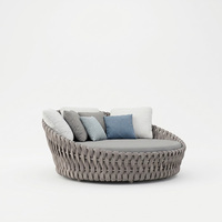 Moderne Outdoor-Liege aus Korbgeflecht für Garten, Pool und Villa – Relaxliege, Outdoor-Liegebett, Schlafsofa, Rundbett