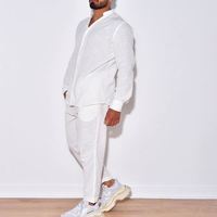 Ensembles Homme Lin Printemps Automne Détente Costume Chemises Manches Longues et Pantalons Deux Pièces Ensembles Mode Vêtements Homme