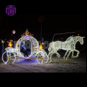 Luces Navideñas Comerciales Personalizadas para Exteriores, IP65, LED Grandes, 3D, con Forma de Carruaje Tirado por Caballos, Marco de Hierro, Impermeables, Fácil Instalación - Product Image 4