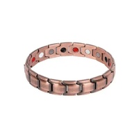 Pulsera Unisex Ajustable de Aleación de Zinc Color Cobre, Estilo Retro, con Cierre Magnético Desmontable, Joyería de Moda