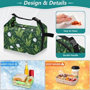 Bolsa de almuerzo con diseño de tulipán tropical personalizado de Hawaii, bolsa con aislamiento térmico, bolsa de picnic escolar para exteriores - Product Image 4