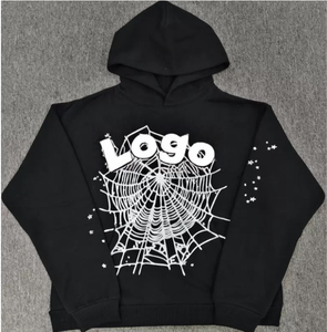 Felpa con Cappuccio Premium Edizione Originale SP555 1.1 Ragnatela Rosa 450gsm in Pile Pesante con Stampa a Rilievo, Pullover Streetwear - Product Image 3