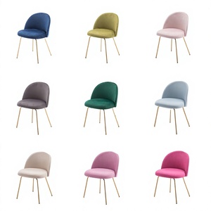 เก้าอี้รับประทานอาหารกำมะหยี่สีม่วงดำชมพูเขียวทันสมัยพร้อมขาสีทอง - เฟอร์นิเจอร์รับประทานอาหารสุดหรู - Product Image 4