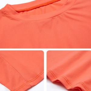 T-<span class=keywords><strong>shirt</strong></span> de <span class=keywords><strong>sport</strong></span> <span class=keywords><strong>respirant</strong></span> à manches courtes pour <span class=keywords><strong>femme</strong></span>, coupe ajustée, avec logo personnalisé, idéal pour la gym et le yoga - Product Image 4