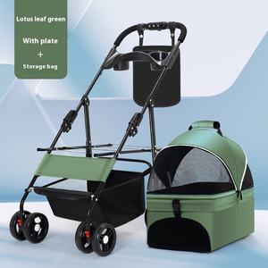 Carrinho De Cachorro De Gato De Luxo Carrinhos De Viagem 4 Rodas Portátil Dobrável Carrinho De Estimação Carrinho De Cão De Estimação - Product Image 2