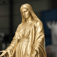 Statue personnalisée de la Vierge Marie en bronze antique, artisanat religieux catholique, ornements pour la décoration d'églises et de chapelles privées, sculpture