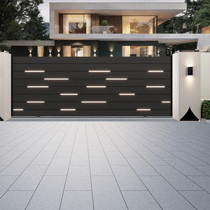 Puerta Corredera <span class=keywords><strong>de</strong></span> Patio Moderna, <span class=keywords><strong>de</strong></span> Diseño Exquisito, <span class=keywords><strong>de</strong></span> Aleación <span class=keywords><strong>de</strong></span> Aluminio, con <span class=keywords><strong>Apertura</strong></span> Automática, Privacidad, Impermeable, con Rejilla y Enrejado - Product Image 2