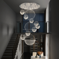 Lámpara de Araña Moderna de Cristal de Lujo, Colgante Grande, Ahorro de Energía, LED, Control Remoto, Estilo Contemporáneo para el Hogar