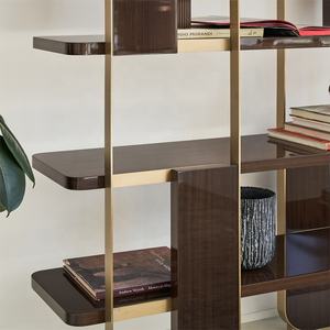 Estantería de almacenamiento de metal para sala de estar, mueble moderno de lujo italiano - Product Image 6