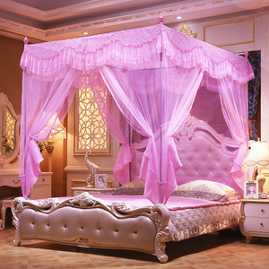 Bán Buôn Phòng Ngủ <span class=keywords><strong>Polyester</strong></span> Khung Thép Không Gỉ Hình Chữ Nhật Công Chúa Ren Vua Kích Thước Giường Đôi Muỗi Net - Product Image 3