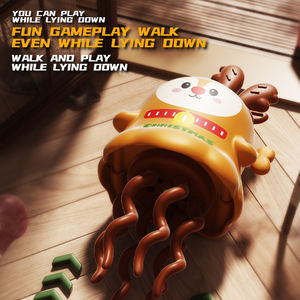 Peluche poulpe marcheur de Noël, jouet en peluche mignon, cadeau de Noël avec Père Noël et rennes - Product Image 2