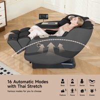 Realrelax PS5100, Mecanismo de Masaje 4D, Riel SL, 16 Programas Automáticos, 6 Técnicas, Escaneo Corporal Automático, Estiramiento Tailandés de Cintura