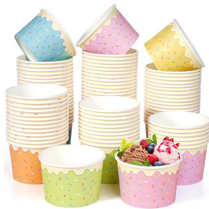 Vasos de Papel para Helado y Yogurt Congelado con Logotipo Personalizado en Varios Tamaños, con Tapa y Cuchara, Tazón para Salsas - Product Image 3