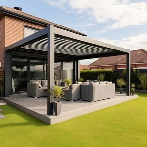 Pergola bioclimatique <span class=keywords><strong>en</strong></span> aluminium 3x4m motorisée pour extérieur, plage, <span class=keywords><strong>piscine</strong></span>, gazebo, protection contre la pluie, <span class=keywords><strong>volet</strong></span> <span class=keywords><strong>en</strong></span> aluminium - Product Image 1