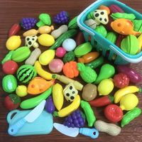 Unisex kinderspeelgoed van plastic, gesimuleerd fruit en groenten model, snijset, 3-6 jaar oud, kleuterschool, vroeg onderwijs, cognitief