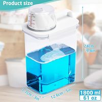 Conteneurs rectangulaires grande capacité en PP+PET+Silicone transparent moulés par injection pour lessive liquide avec couvercle hermétique